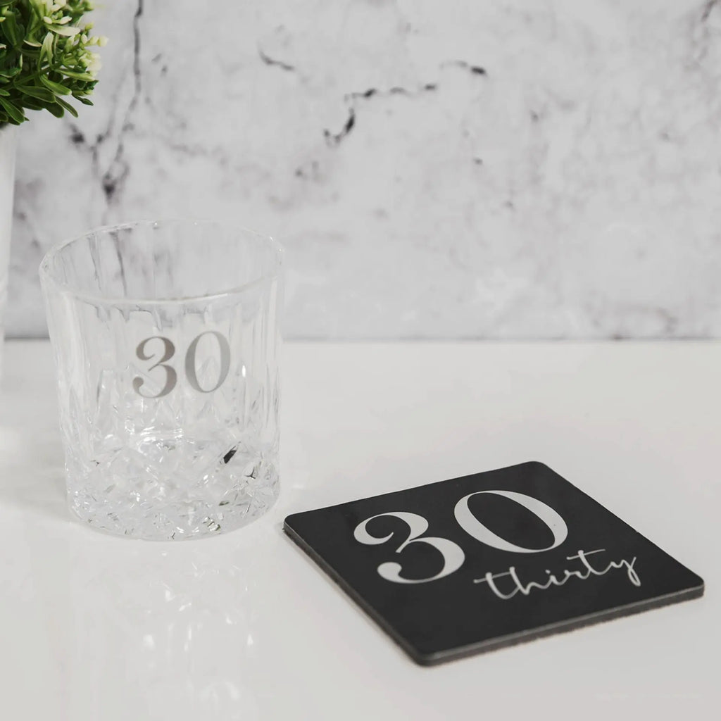 Milestones Whiskey Glass 30th Birthday Widdop & Co