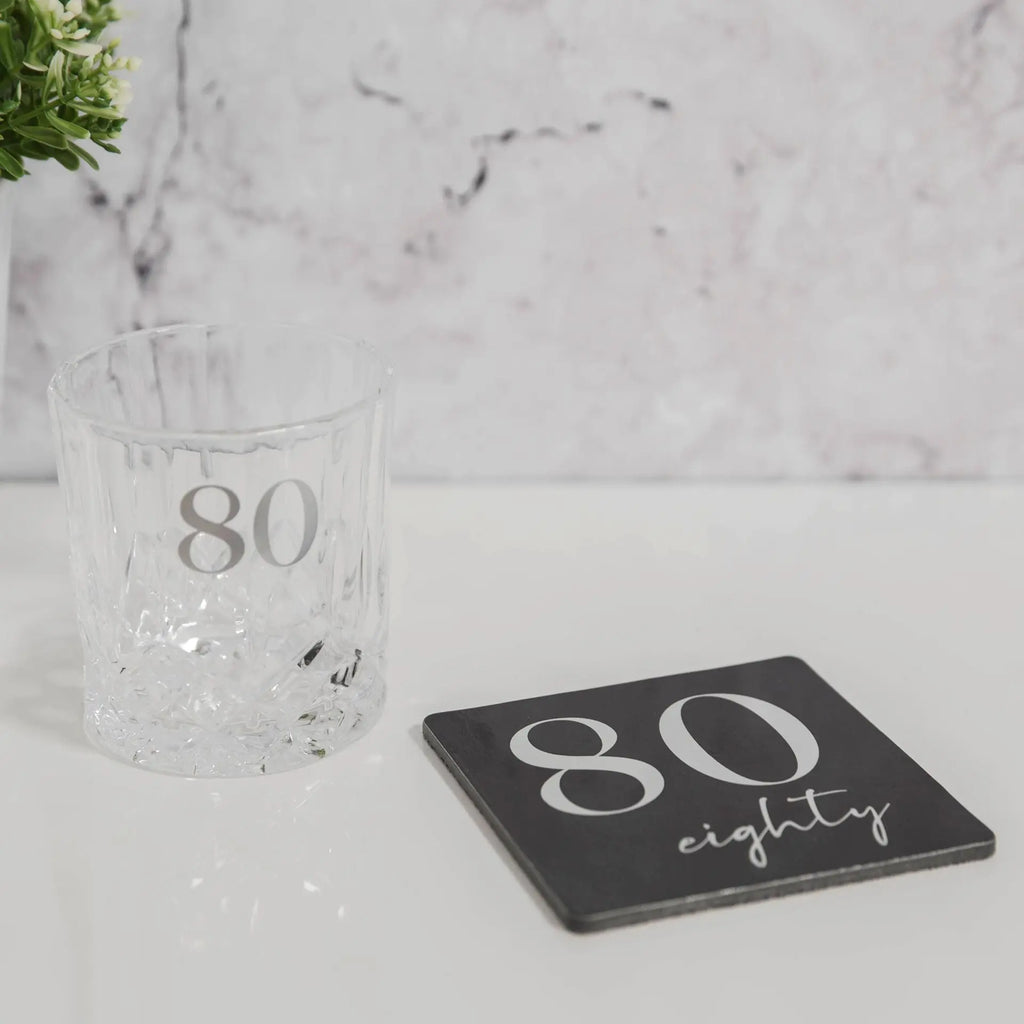 Milestones Whiskey Glass 80th Birthday Widdop & Co