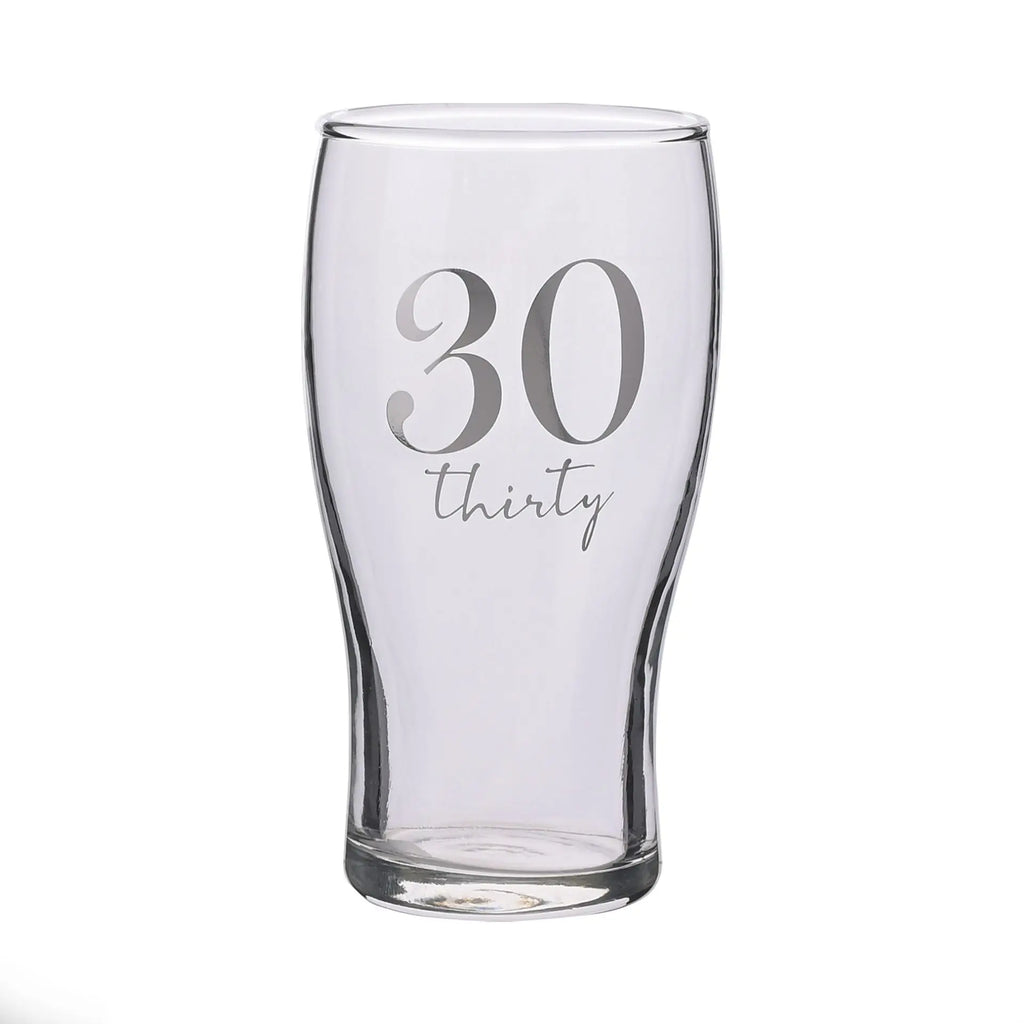 Milestones Beer Glass 30th Birthday Widdop & Co