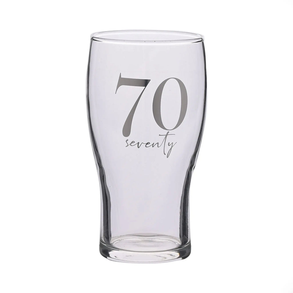 Milestones Beer Glass 70th Birthday Widdop & Co