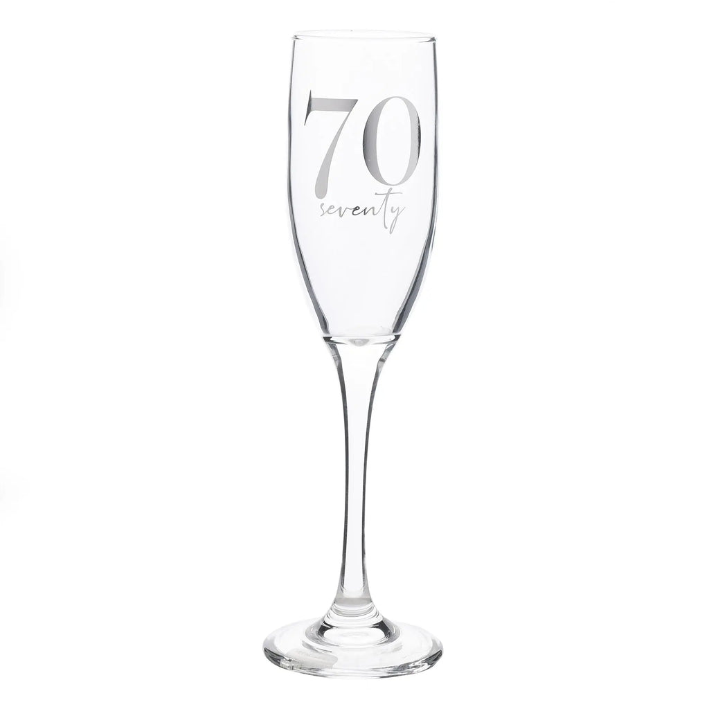 Milestones Champagne Flute 70th Birthday Widdop & Co