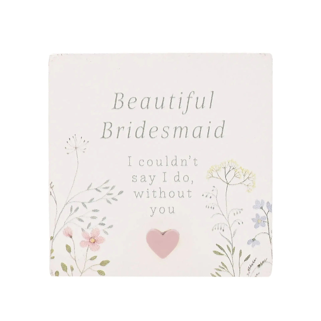Wildflower Wedding Gifts - Mini Plaque - Bridesmaid Widdop & Co