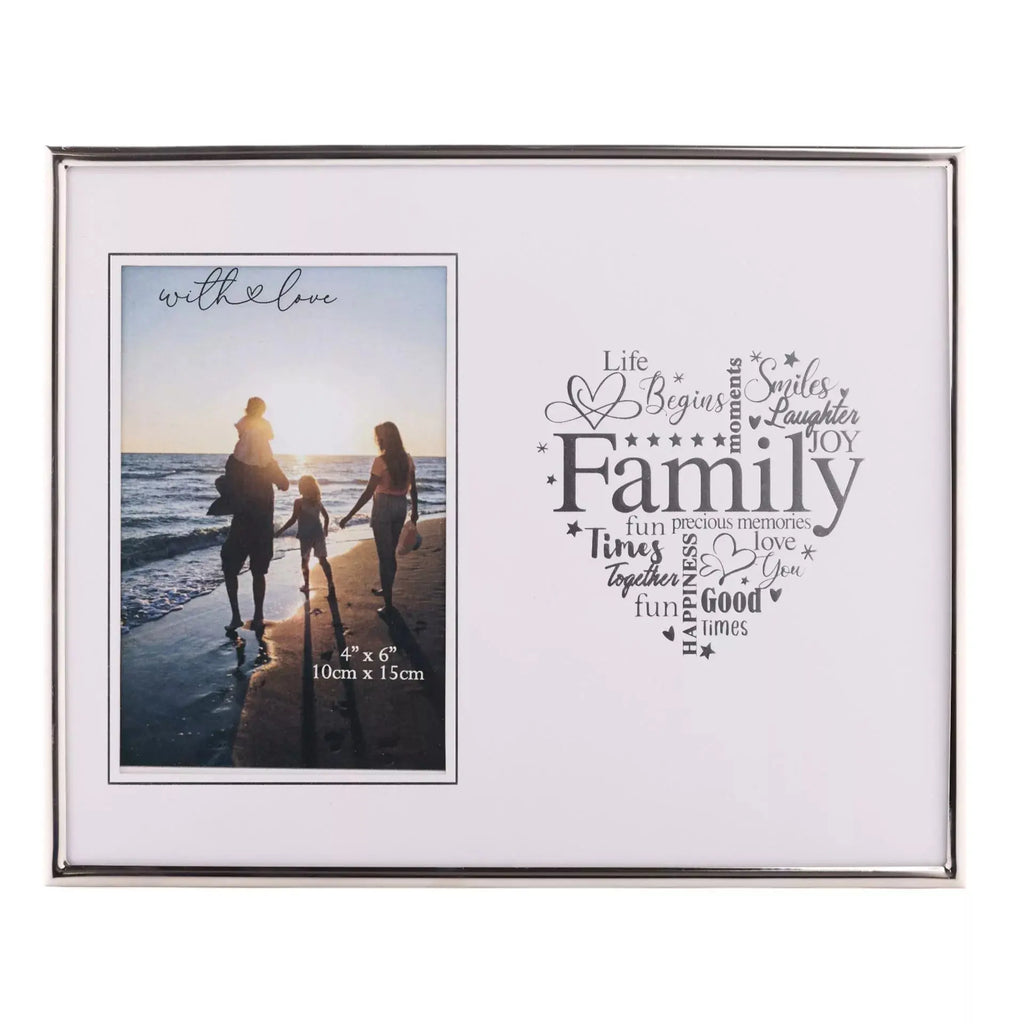 With Love - Silver Heart Frame 4"x6", Family Widdop & Co