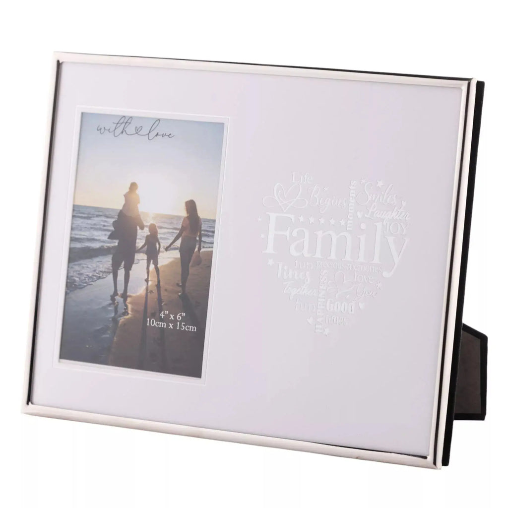 With Love - Silver Heart Frame 4"x6", Family Widdop & Co