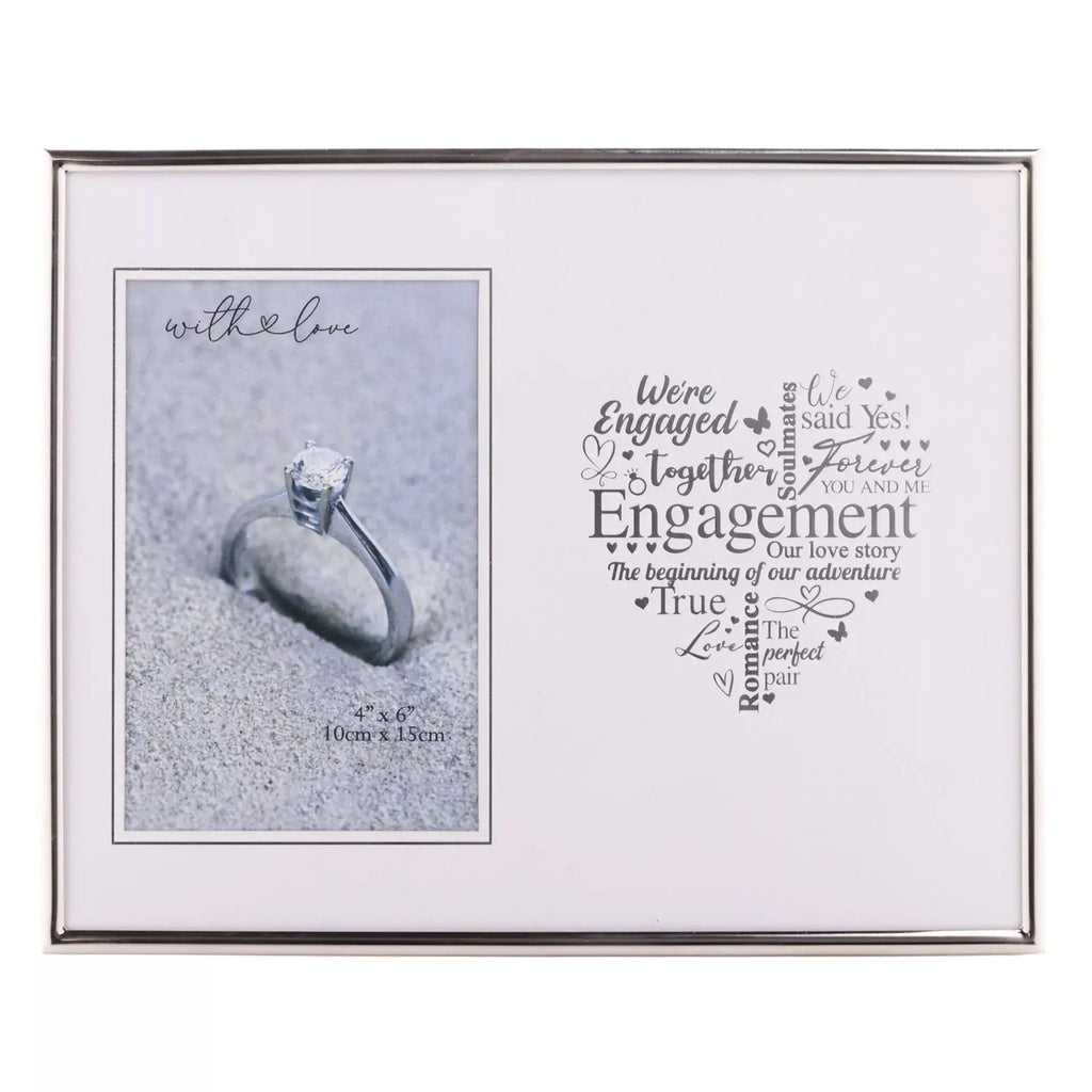 With Love - Silver Heart Frame 4"x6", Engagement Widdop & Co