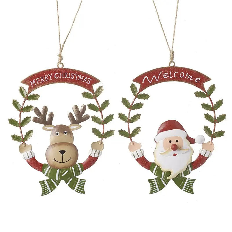 Metal Merry Christmas & Welcome Hanging Sign Heaven Sends